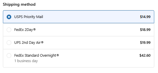 5. Shipping method